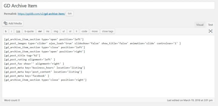 GD Archive Item Template