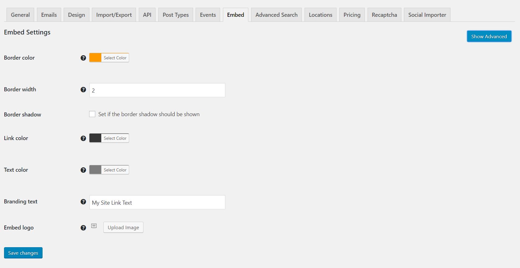 embeddable ratings settings