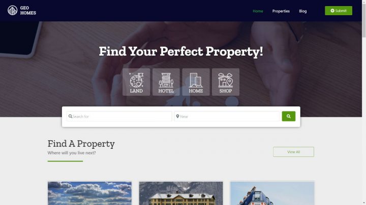 GeoHome Versione Elementor