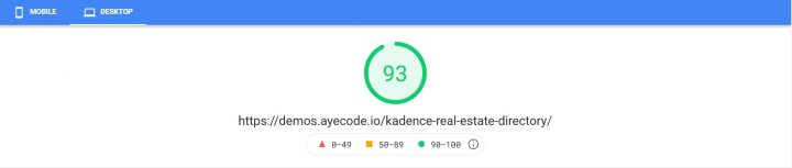 kadence speed desktop