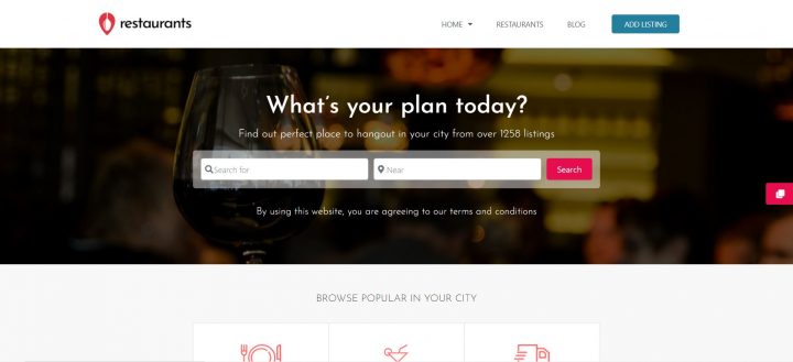 elementor restaurants directory