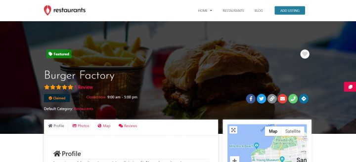 restaurant listing geodirectrory