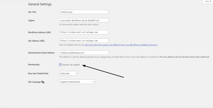 anyone can register WordPress
