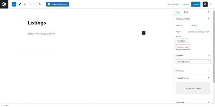create listings page