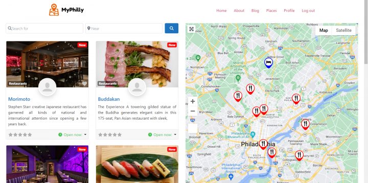 listings search page