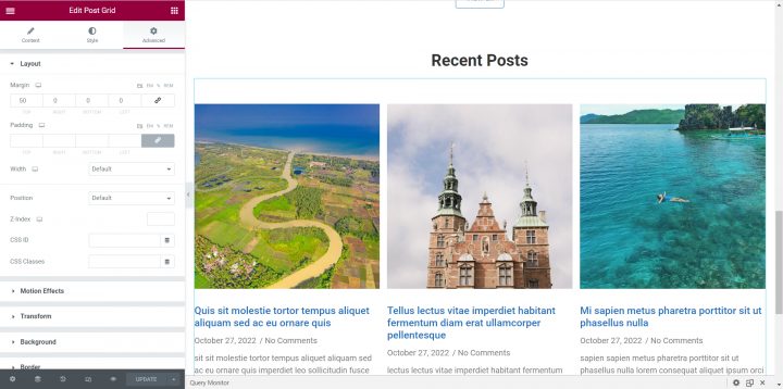 recent post homepage