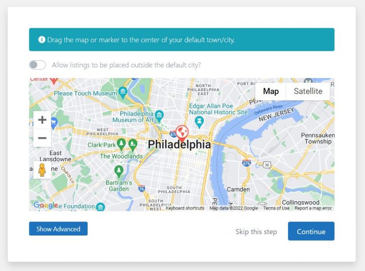 GeoDirectory install wizard default city