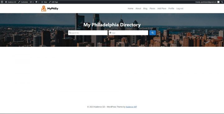 Kadence Directory Home Page Hero Section