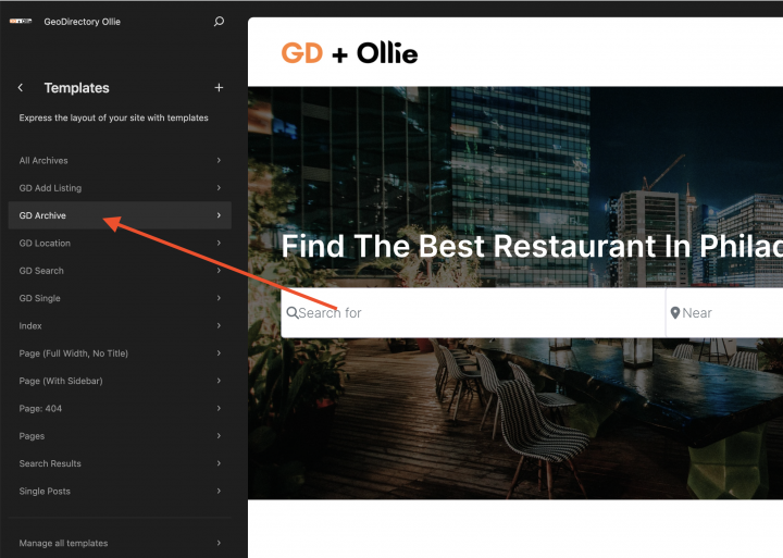 customize gd archive template