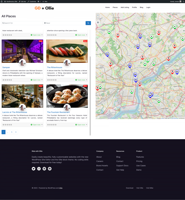 archive and search page completed