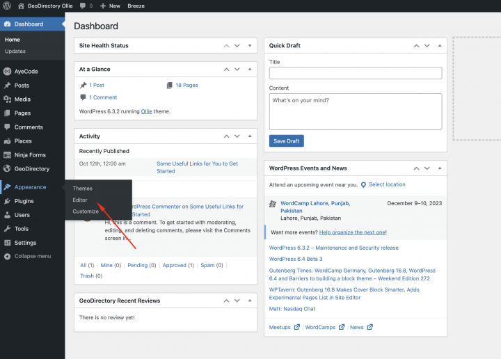 create navigation menu