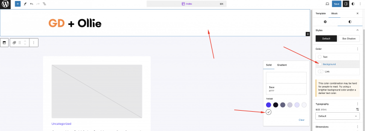add menu to second column