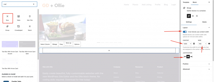 add empty row for gd listings content 