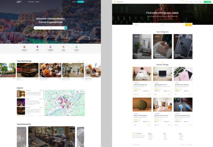 Tema ListingHive di HivePress a confronto con GeoDirectory su Bricks builder