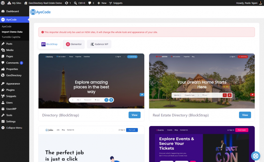 Import the Real Estate Demo