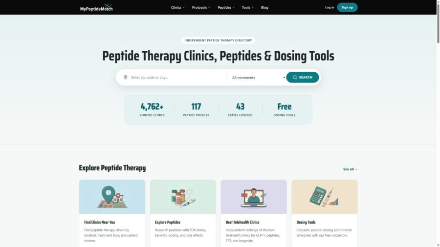 mypeptidematch.com home page