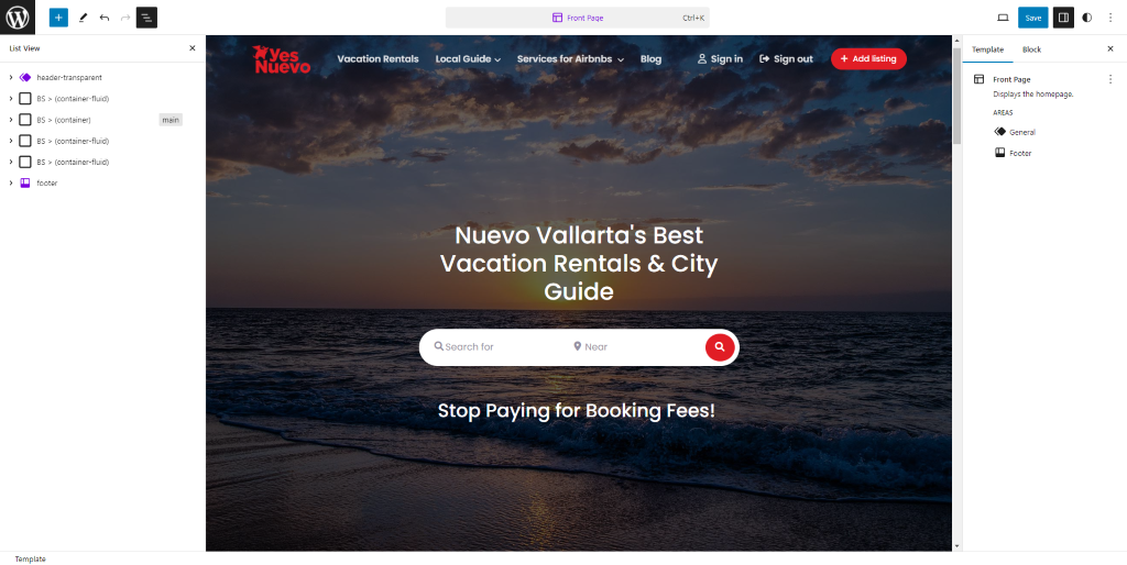 WordPress block editor FSE tema directory