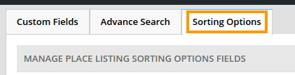 sorting options